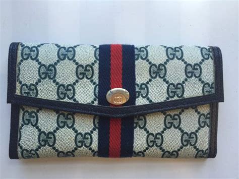 gucci red blue stripe wallet|original Gucci wallet.